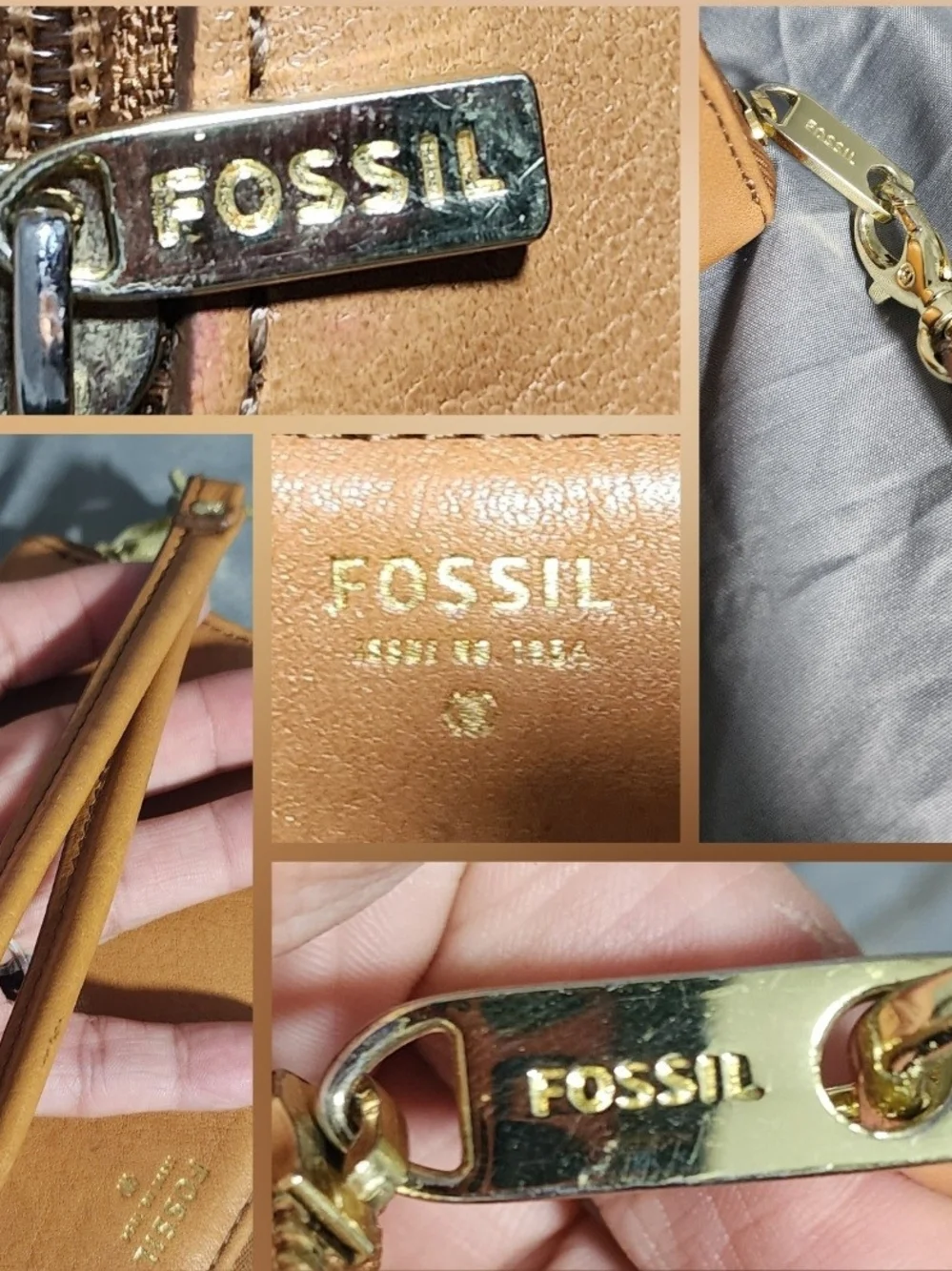 Fossil Tan Light Brown Leather Long Zip Around Wallet